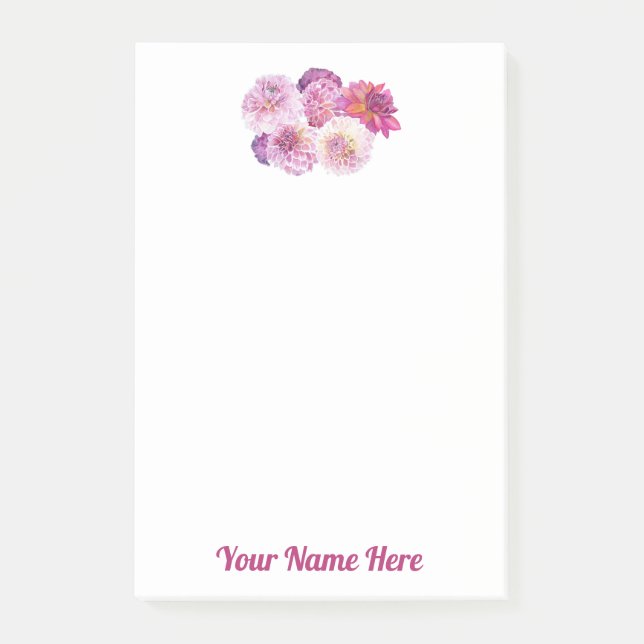 Dazzling Dahlia Post It Notes (Front)