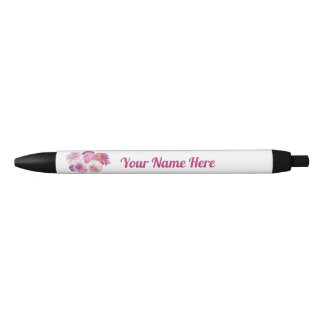 Dazzling Dahlias Personalized  Black Ink Pen