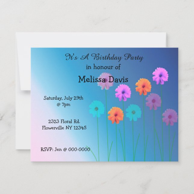 Dazzling Daisies Birthday Invitation (Front)