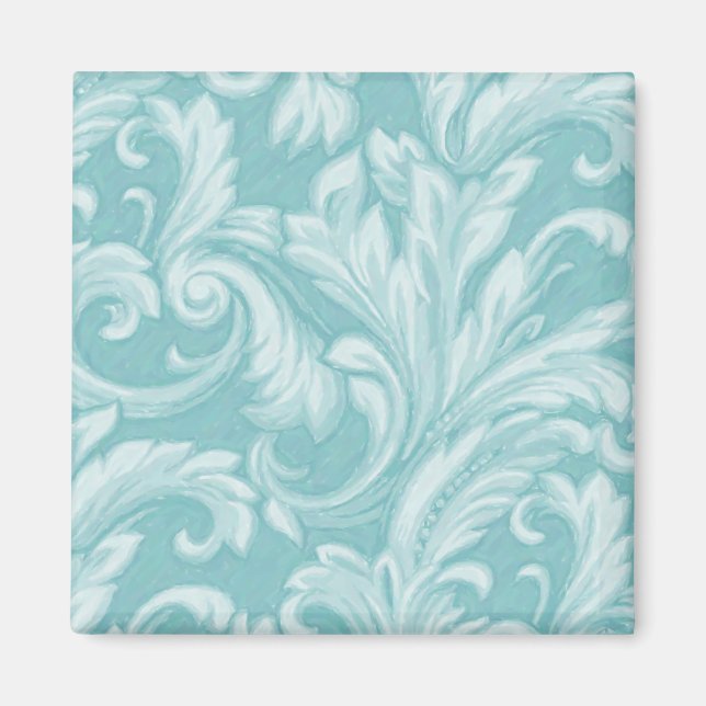 Dazzling Damask, Aqua Magnet (Front)