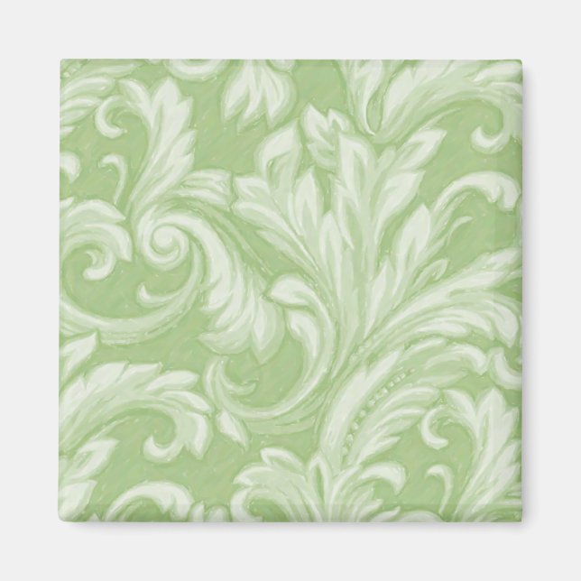 Dazzling Damask, Green Magnet (Front)