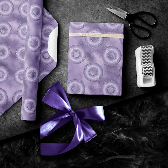 Dazzling Doughnuts | Lavender Purple Sparkly Patte Wrapping Paper (Creator Uploaded)