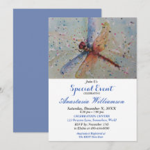 DAZZLING DRAGON FLY PARTY EVENT INVITE