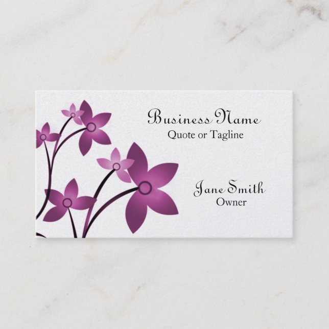 Dazzling Elegance Floral Business Card, Wisteria Business Card (Front)