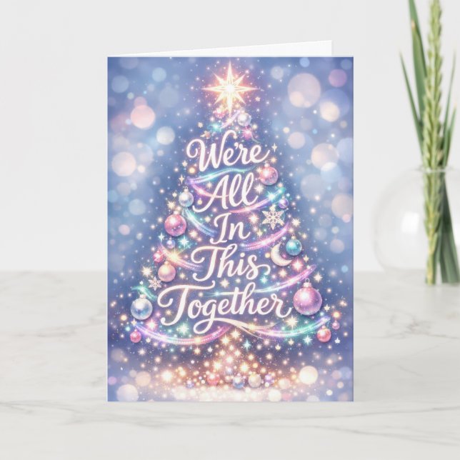 Dazzling Family Christmas Tree Card (Front)