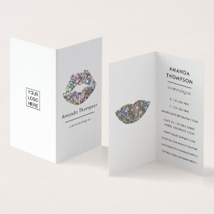 Dazzling Faux Glitter Lips Makeup Artist Business Business Card