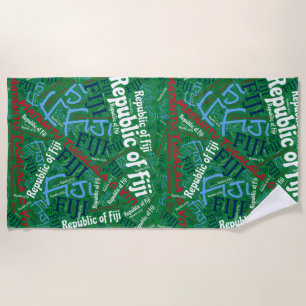 Dazzling Fiji Flag Colours Patriotic Beach Towel