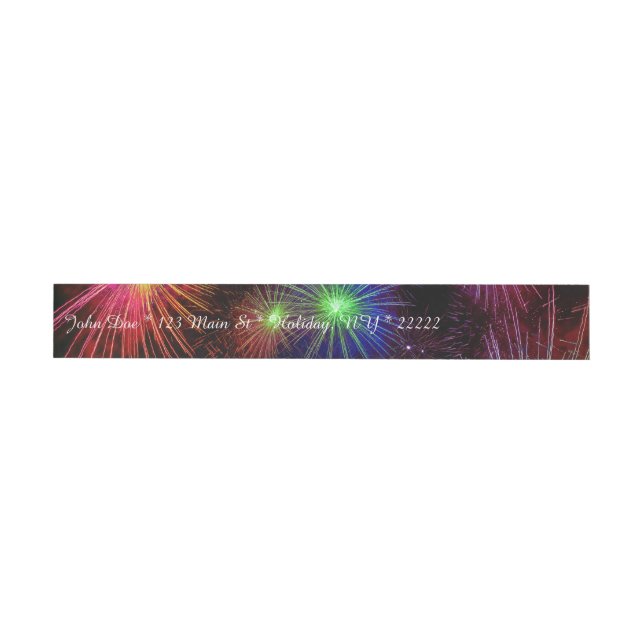 Dazzling Fireworks Wraparound Address Label (Individual)