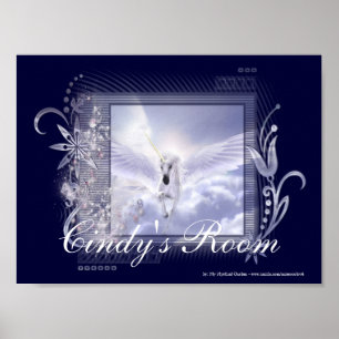 Dazzling Flying Unicorn Customisable Poster Print