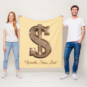 "Dazzling Fortune Sign" Fleece Blanket