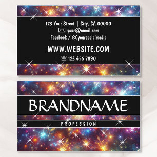 Dazzling Galaxy Nebula Glitter Sparkling Stars Business Card