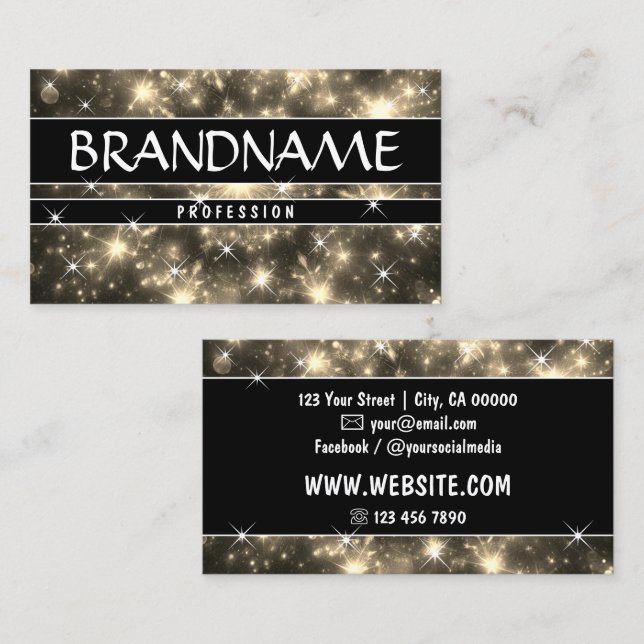 Dazzling Galaxy Nebula Glitter Sparkling Stars  Business Card (Front/Back)