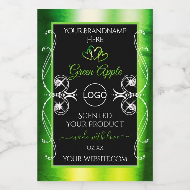 Dazzling Green Black Product Labels Jewels Logo (Single Label)