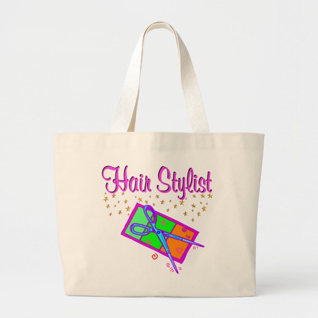 DAZZLING HAIR STYLIST AND BEAUTICIAN LARGE TOTE BAG (Front)