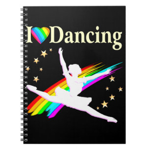 DAZZLING I LOVE DANCING BALLERINA DESIGN NOTEBOOK