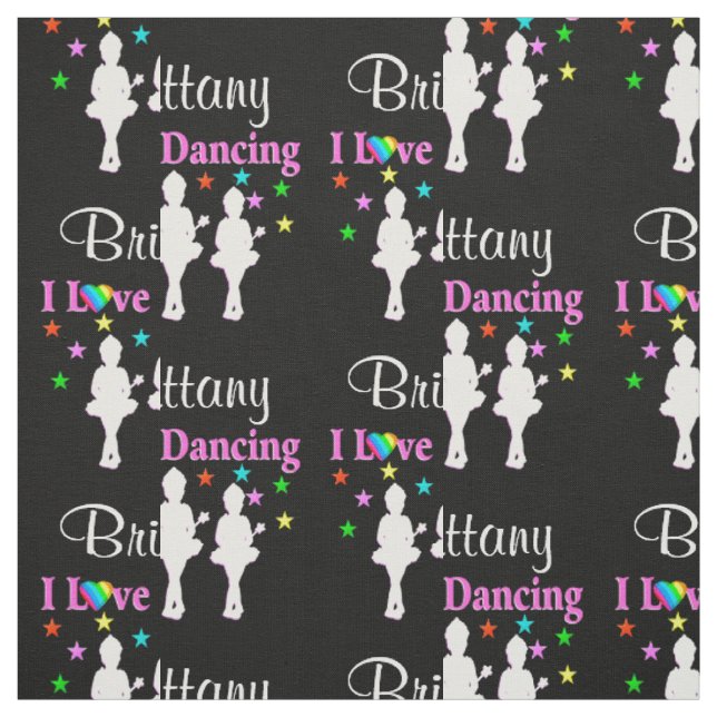 DAZZLING I LOVE DANCING PERSONALIZED BALLET FABRIC (Swatch)