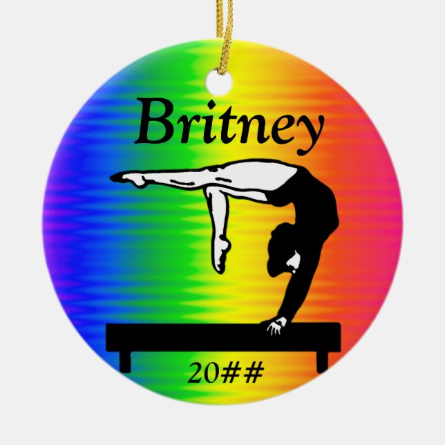 DAZZLING PERSONALIZED GYMNASTICS ORNAMENT (Front)