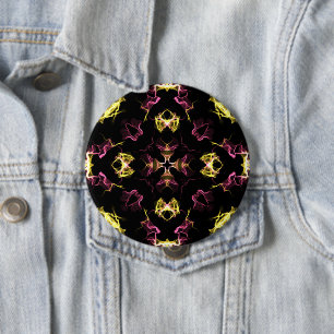 Dazzling Pink and Yellow Mandala 10 Cm Round Badge