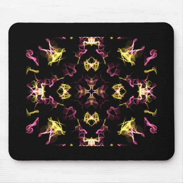 Dazzling Pink and Yellow Mandala Mouse Pad (Front)