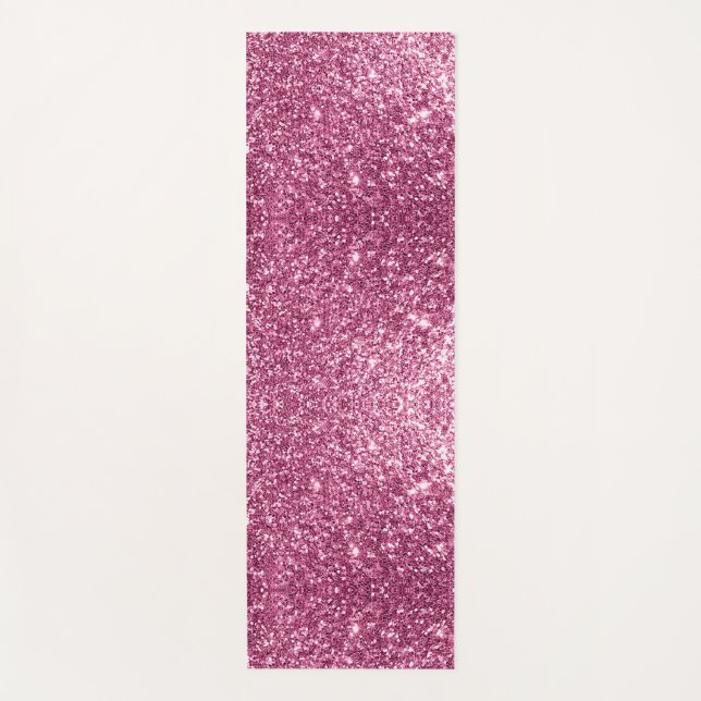 Dazzling Pink Glitter Yoga Mat (Front)