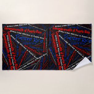 Dazzling Puerto Rico Flag Colours Patriotic Beach Towel