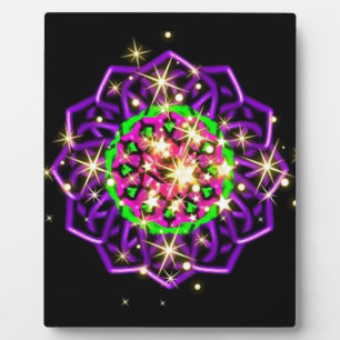 Dazzling Purple Kaleidoscope Swirls Plaque