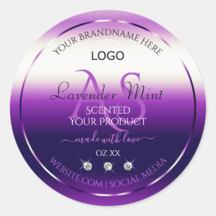 Dazzling Purple Product Label Jewels Monogram Logo
