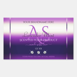 Dazzling Purple Product Labels Diamonds Monogram