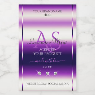 Dazzling Purple Product Labels Diamonds Monogram