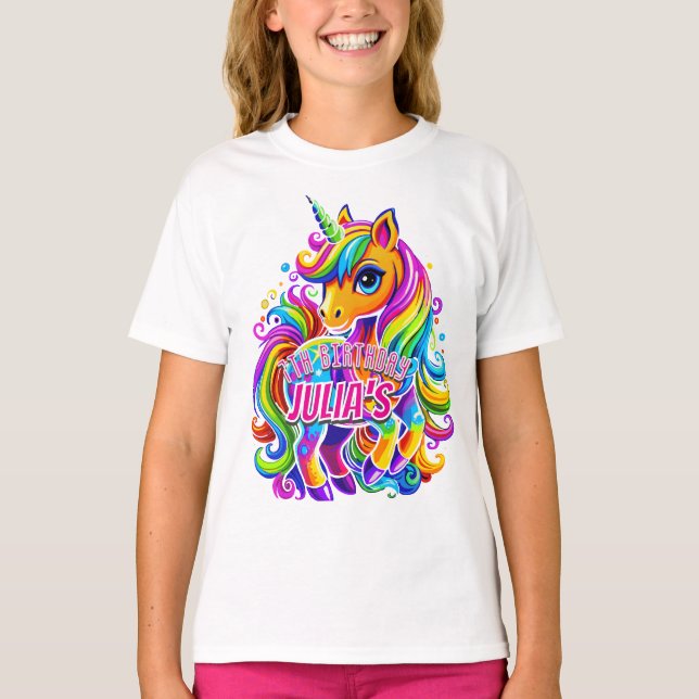 Dazzling Rainbow Unicorn Delight, Birthday gift T-Shirt (Front)