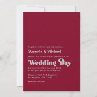 Dazzling Silver and Burgundy Typography Wedding