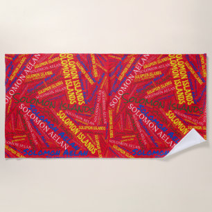 Dazzling Solomon Islands Flag Colours Patriotic Beach Towel