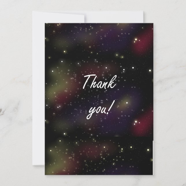 Dazzling Space Thank You Flat Card (Front)