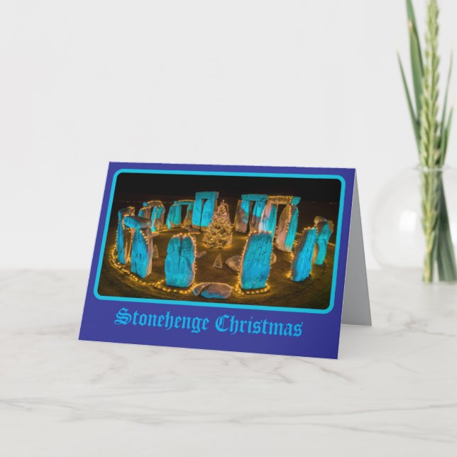 Dazzling Stonehenge Christmas Card (Front)