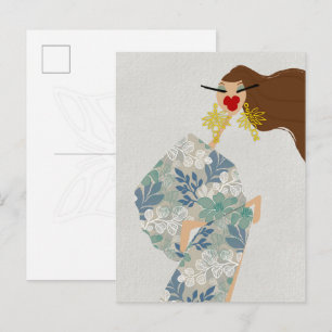 Dazzling Style Glam Fashion Art Postcard
