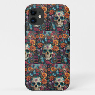 Dazzling Sugar Skull Art: Day of the Dead Pattern Case-Mate iPhone Case