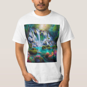 Dazzling Waterfall in a Natural Paradise T-Shirt