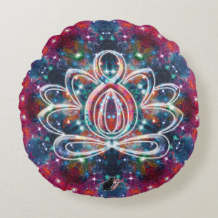 Dazzling Zen Lotus Round Pillow