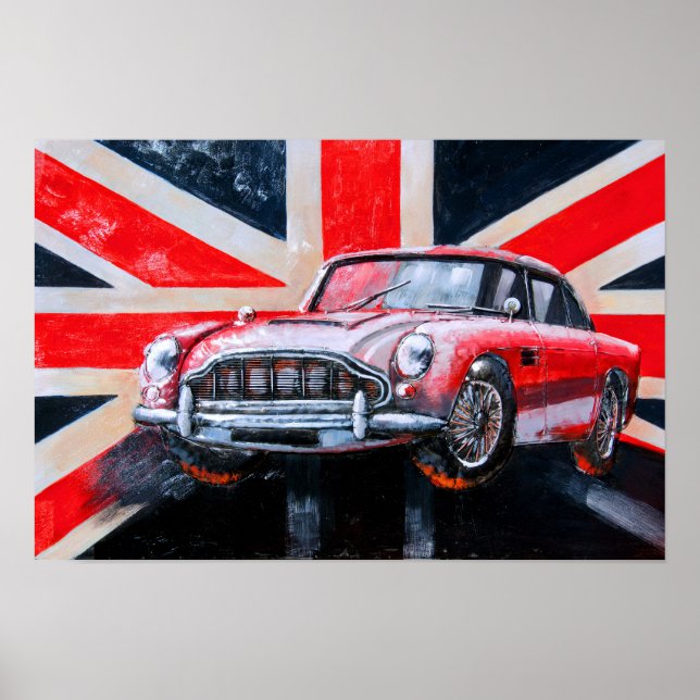 DB5 Sports Car Union Jack Poster (Front)