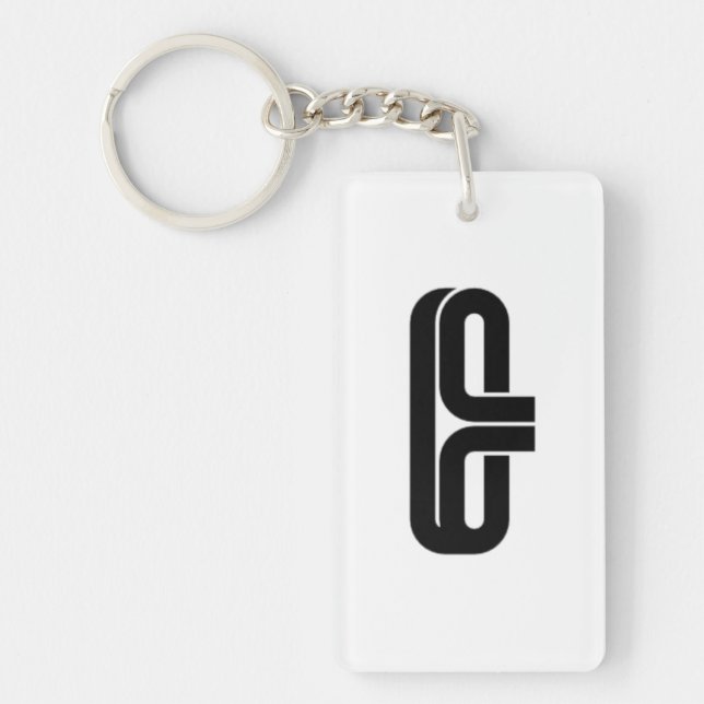 DB9 Logo Keyring Rectangle Blk (Front)