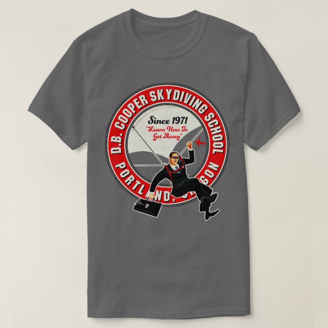 DB Cooper Skydiving School T-Shirt (Design Front)