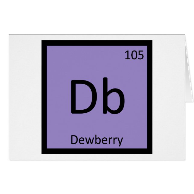 Db - Dewberry Chemistry Periodic Table Symbol (Front Horizontal)