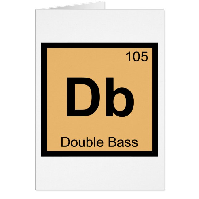 Db - Double Bass Chemistry Periodic Table Symbol (Front)