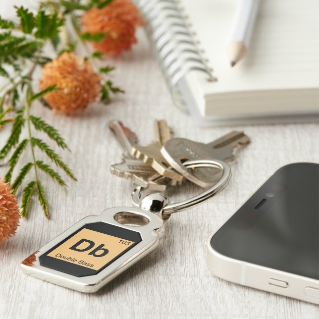 Db - Double Bass Chemistry Periodic Table Symbol Key Ring (Side)