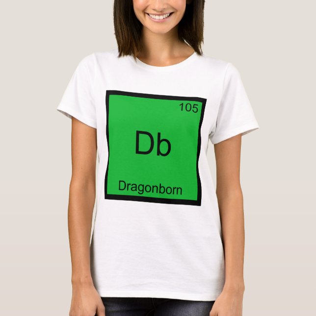 Db - Dragonborn Funny Chemistry Element Symbol Tee (Front)
