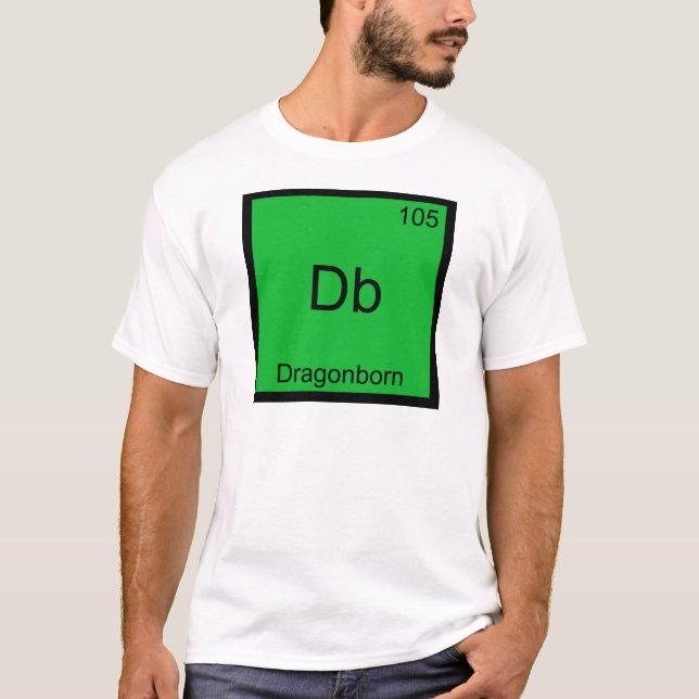 Db - Dragonborn Funny Chemistry Element Symbol Tee (Front)