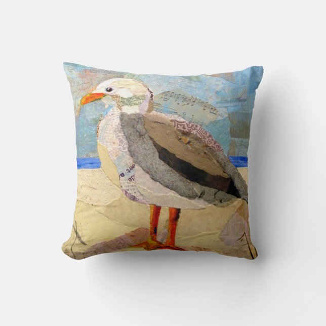 DB - seagull collage art Cushion (Front)