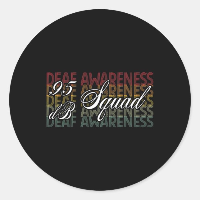 Db Squad Hand Sign Language Hearing Loss Awareness Classic Round Sticker (Front)
