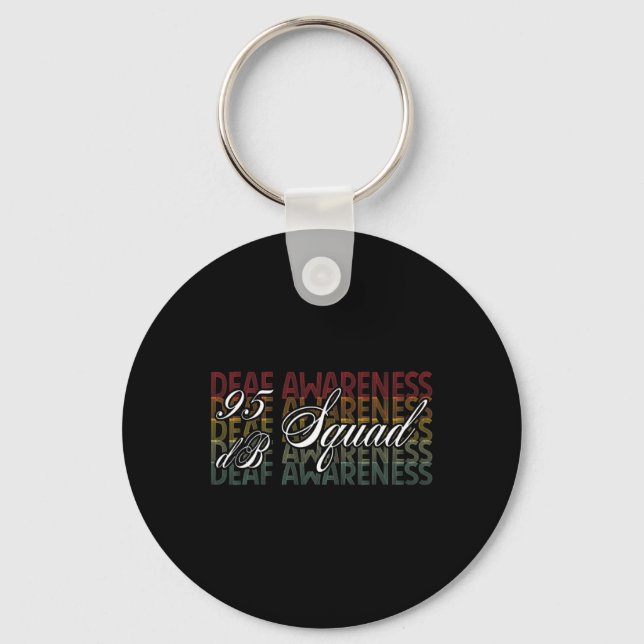 Db Squad Hand Sign Language Hearing Loss Awareness Key Ring (Front)