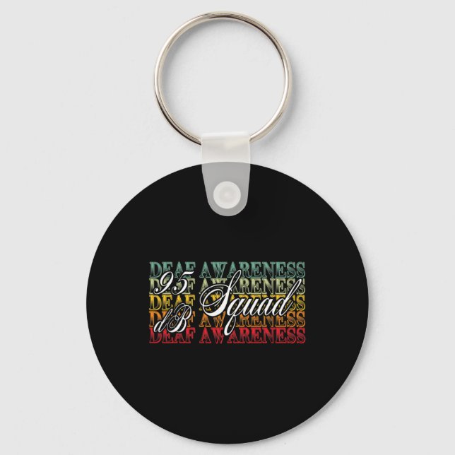 Db Squad Hand Sign Language Hearing Loss Awareness Key Ring (Front)